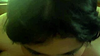 amateur couple shows off her pierced big natural tits during deepthroat pov blowjob until cumshot in mouth