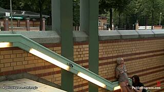 pierced pussy blonde fucked in public