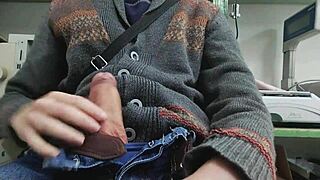 home alone, but really working on my big cock while my boss is in the other room