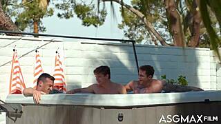 Sweaty Hunk's Rough Foursome At Resort: Deepthroat And Rimjob Fun?