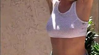 Liz Ashley's First Shoot Features Clothes Ripped, Nude Body, and Bouncing Boobs