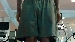 Roommate practices pole dance in the dorm gym