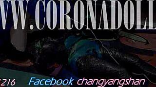 femdom mummification with gloves shoes heels catsuit leather masked