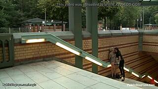 pierced pussy blonde fucked in public