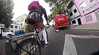 Mexican Ladyboy Intensely Gaped Anally In Miniskirt Upskirt City