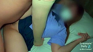 Sweet Student Girl With Shaved Pussy And Old Man