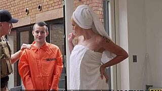 horny milf neighbor fucked the robber and sucked his cock