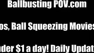 We will take turns busting your balls in this femdom humiliation session