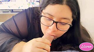 lizren relieves stress by extracting his cum