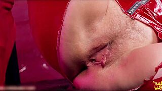 Persona 5 teen masturbates with vibrator on oiled tits in costume close-up 😏