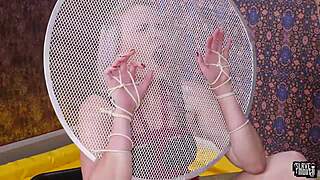 Dominated slut gets urinated on 😈