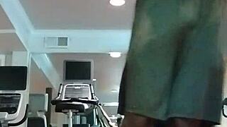 Roommate practices pole dance in the dorm gym