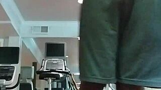 Roommate practices pole dance in the dorm gym