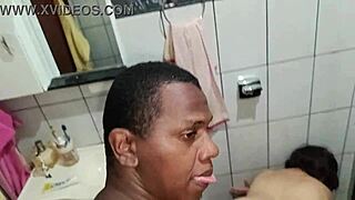 Cumming inside slut in bathroom monster cock pov