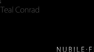 busty brunette teal conrad seduces lover, gets covered in cum