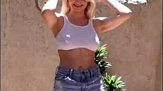 Liz Ashley's First Shoot Features Clothes Ripped, Nude Body, and Bouncing Boobs