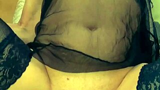 The beautiful MILF wife in stockings enjoys a cute homemade session with riding and doggystyle.