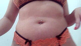 brazilian woman chats and prepares for her work day.