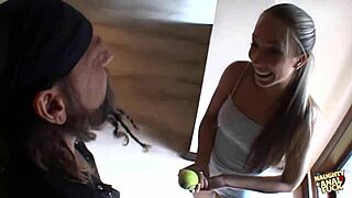 a busty chick enjoys double penetration in a group scene