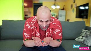 A petite college babe enjoys innocent sex with blowjob and rough play