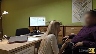 loan4k teen 18+ girl undresses in loan office for necessary cash