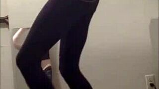 Dancing Cass performs a sexy striptease with clothes ripped