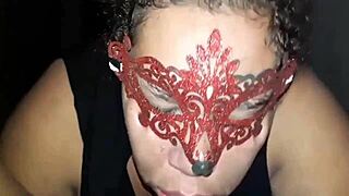 Enjoying oral pleasure in a deepthroat session.