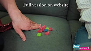 A petite college babe enjoys innocent sex with blowjob and rough play