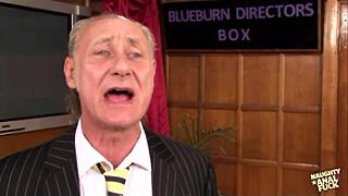 The blonde eagerly learns from the old man how to ride and enjoy anal sex passionately.