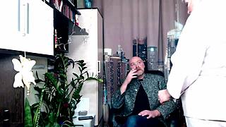 Filming A Movie About Checking The Elasticity Of An Elderly Secretarys Pussy