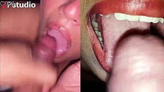 Susy and dafri compete in best blowjob for cumshot facial