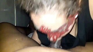 Enjoying oral pleasure in a deepthroat session.