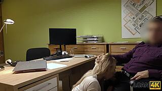 loan4k teen 18+ girl undresses in loan office for necessary cash