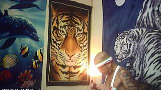 I feel the Italian pound machine as a first timer with tight pussy in behind the scenes