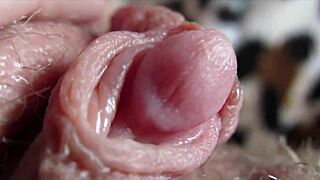 close-up of big clit experiencing intense sensation