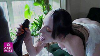 Feral BBC slut delivers epic blowjob to lucky black guy