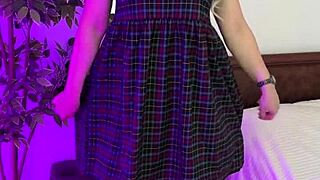 Sexy MILF enjoying her new crotchless panties