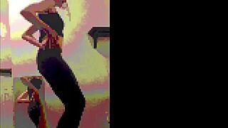 Dancing Cass performs a sexy striptease with clothes ripped