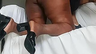 Sexy thick showing off her pretty lips, big ass, and belly in enticing display.