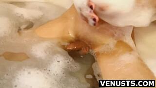 Beautiful Tranny Venus Luxxx Shaves Big Hard Cock And Tight Ass Before Passionate Handjob In Bath!