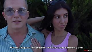 Husband Watches Wife Fuck Two Guys Outdoors