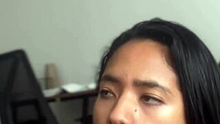 The amateur couple Nysdel shares deep and sloppy intimate moment with licking and swallowing.