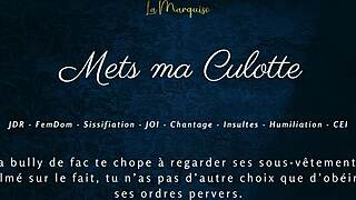 Saya letak seluar dalam saya untuk femdom Perancis penghinaan JOI CEI