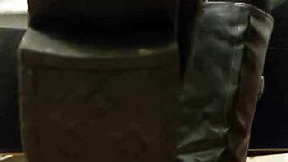 Yuki worships boots and feet in bdsm domination