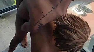 kashofficials moans as renity love straps her on the balcony