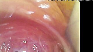 Real pussy orgasm contractions with sperm in juice under microscope?