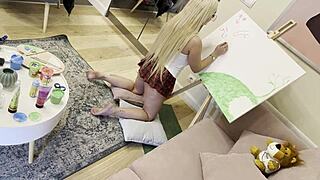 Petite College Student Edges Big Dick With Teasing Handjob