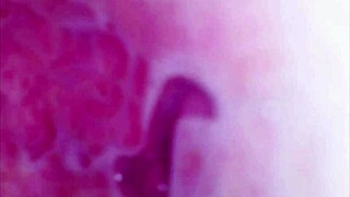 Real pussy orgasm contractions with sperm in juice under microscope?