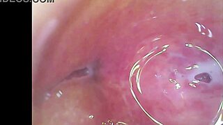 Real pussy orgasm contractions with sperm in juice under microscope?