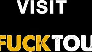 big tits latina gives sloppy deep throat to big cock gringo in amateur fuck